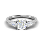 Load image into Gallery viewer, 30-Pointer Solitaire Pear Diamonds Accents Platinum Ring JL PT R3 RD 124-C   Jewelove.US
