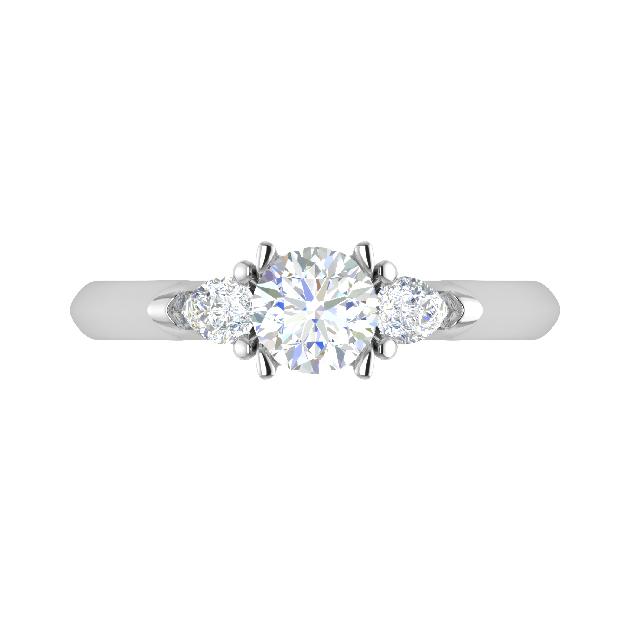 50-Pointer Solitaire Diamonds Accents Platinum Ring JL PT R3 RD 156-A   Jewelove.US