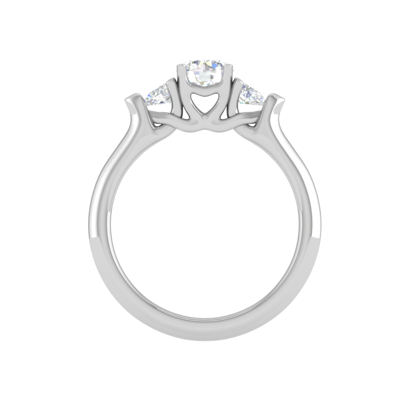 50-Pointer Solitaire Diamonds Accents Platinum Ring JL PT R3 RD 156-A   Jewelove.US