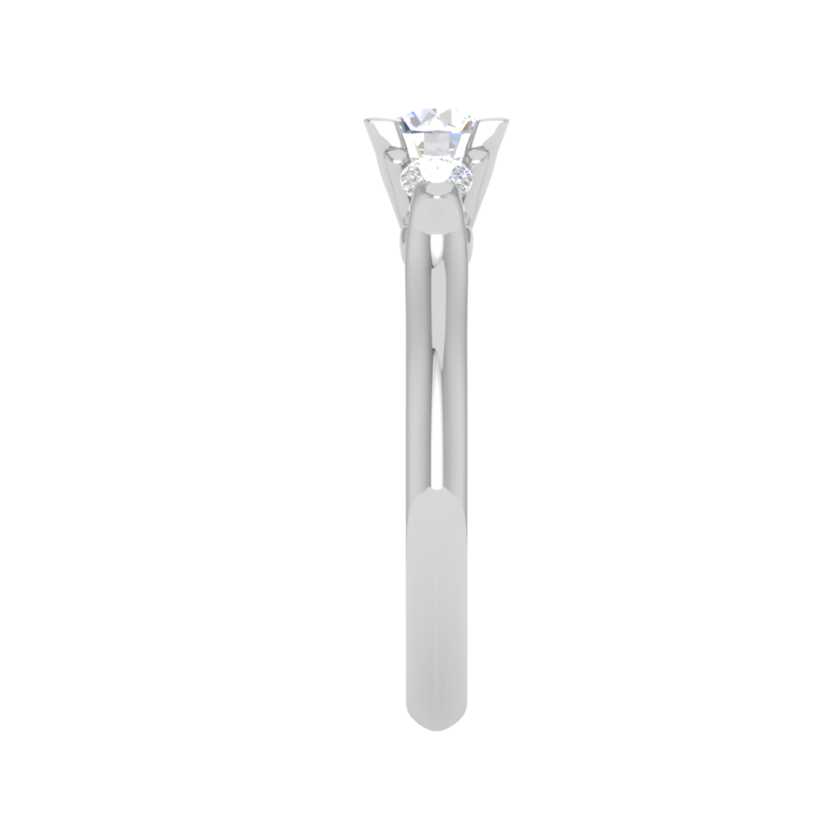 50-Pointer Solitaire Diamonds Accents Platinum Ring JL PT R3 RD 156-A   Jewelove.US