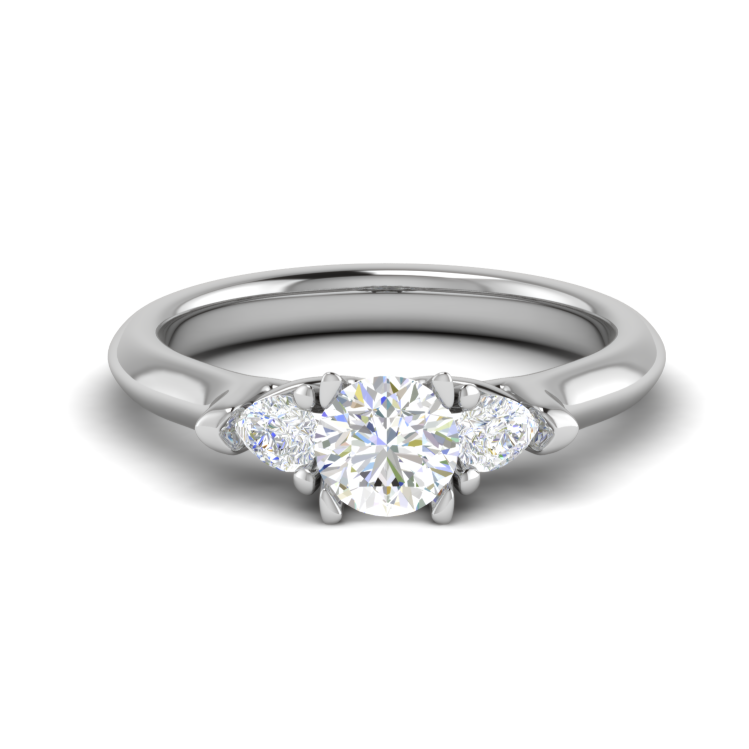 50-Pointer Solitaire Diamonds Accents Platinum Ring JL PT R3 RD 156-A   Jewelove.US