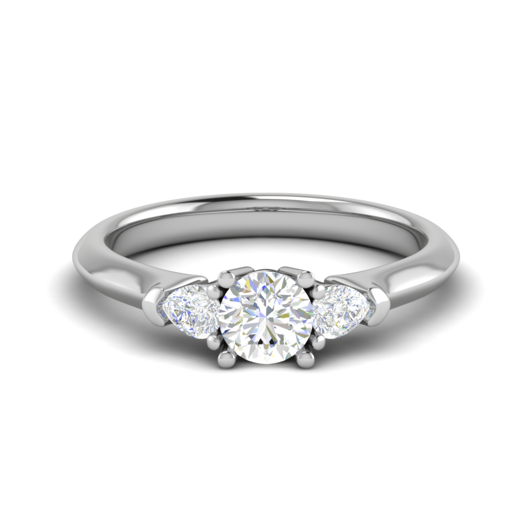 30-Pointer Solitaire Pear Cut Diamonds Accents Platinum Ring JL PT R3 RD 157   Jewelove.US