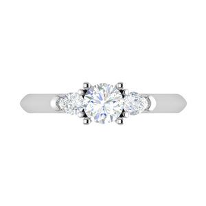 70-Pointer Solitaire Pear Cut Diamonds Accents Platinum Ring JL PT R3 RD 157-B   Jewelove.US