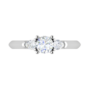 50-Pointer Solitaire Pear Cut Diamonds Accents Platinum Ring JL PT R3 RD 157-A   Jewelove.US