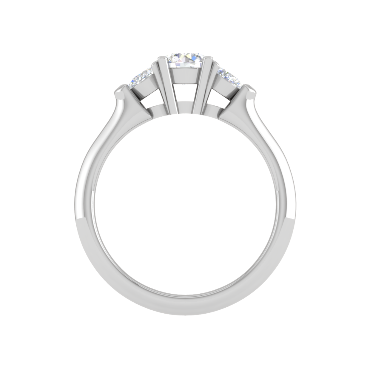 50-Pointer Solitaire Pear Cut Diamonds Accents Platinum Ring JL PT R3 RD 157-A   Jewelove.US
