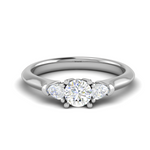 Load image into Gallery viewer, 70-Pointer Solitaire Pear Cut Diamonds Accents Platinum Ring JL PT R3 RD 157-B   Jewelove.US
