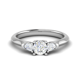 70-Pointer Solitaire Pear Cut Diamonds Accents Platinum Ring JL PT R3 RD 157-B   Jewelove.US