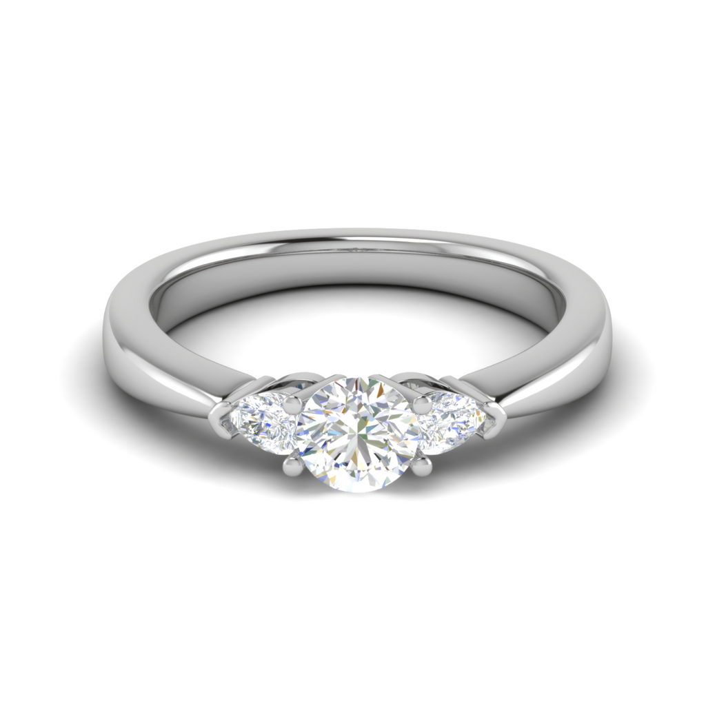 30-Pointer Solitaire Pear Cut Diamonds Accents Platinum Ring JL PT R3 RD 170   Jewelove.US