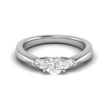 Load image into Gallery viewer, 30-Pointer Solitaire Pear Cut Diamonds Accents Platinum Ring JL PT R3 RD 170   Jewelove.US
