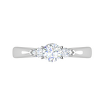 Load image into Gallery viewer, 50-Pointer Solitaire Pear Cut Diamonds Accents Platinum Ring JL PT R3 RD 170-A   Jewelove.US
