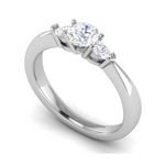 Load image into Gallery viewer, 30-Pointer Solitaire Pear Cut Diamonds Accents Platinum Ring JL PT R3 RD 170   Jewelove.US
