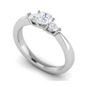 30-Pointer Solitaire Pear Cut Diamonds Accents Platinum Ring JL PT R3 RD 170   Jewelove.US