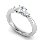 Load image into Gallery viewer, 50-Pointer Solitaire Pear Cut Diamonds Accents Platinum Ring JL PT R3 RD 170-A   Jewelove.US
