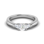 Load image into Gallery viewer, 50-Pointer Solitaire Pear Cut Diamonds Accents Platinum Ring JL PT R3 RD 170-A   Jewelove.US
