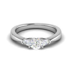 50-Pointer Solitaire Pear Cut Diamonds Accents Platinum Ring JL PT R3 RD 170-A   Jewelove.US