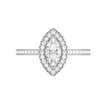 Load image into Gallery viewer, 30-Pointer Marquise Cut Solitaire Halo Diamond Shank Platinum Ring JL PT RH MQ 122   Jewelove.US
