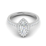 Load image into Gallery viewer, 30-Pointer Marquise Cut Solitaire Halo Diamond Shank Platinum Ring JL PT RH MQ 140   Jewelove.US
