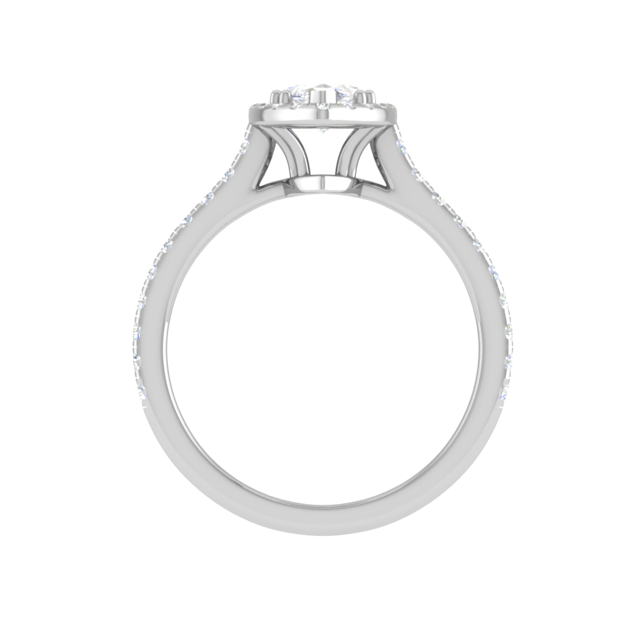 70-Pointer Marquise Cut Solitaire Halo Diamond Shank Platinum Ring JL PT RH MQ 140-B   Jewelove.US