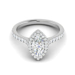 Load image into Gallery viewer, 70-Pointer Marquise Cut Solitaire Halo Diamond Shank Platinum Ring JL PT RH MQ 140-B   Jewelove.US
