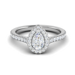 Load image into Gallery viewer, 30-Pointer Solitaire Pear Diamond Accents Platinum Ring JL PT RH PS 137   Jewelove.US
