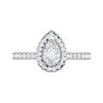 Load image into Gallery viewer, 50-Pointer Solitaire Pear Diamond Accents Platinum Ring JL PT RH PS 137-A   Jewelove.US
