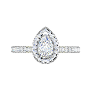 50-Pointer Solitaire Pear Diamond Accents Platinum Ring JL PT RH PS 137-A   Jewelove.US