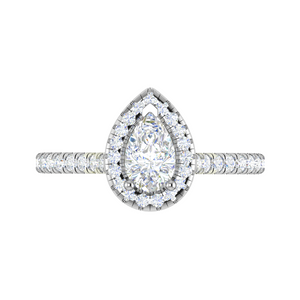 30-Pointer Solitaire Pear Diamond Accents Platinum Ring JL PT RH PS 137   Jewelove.US