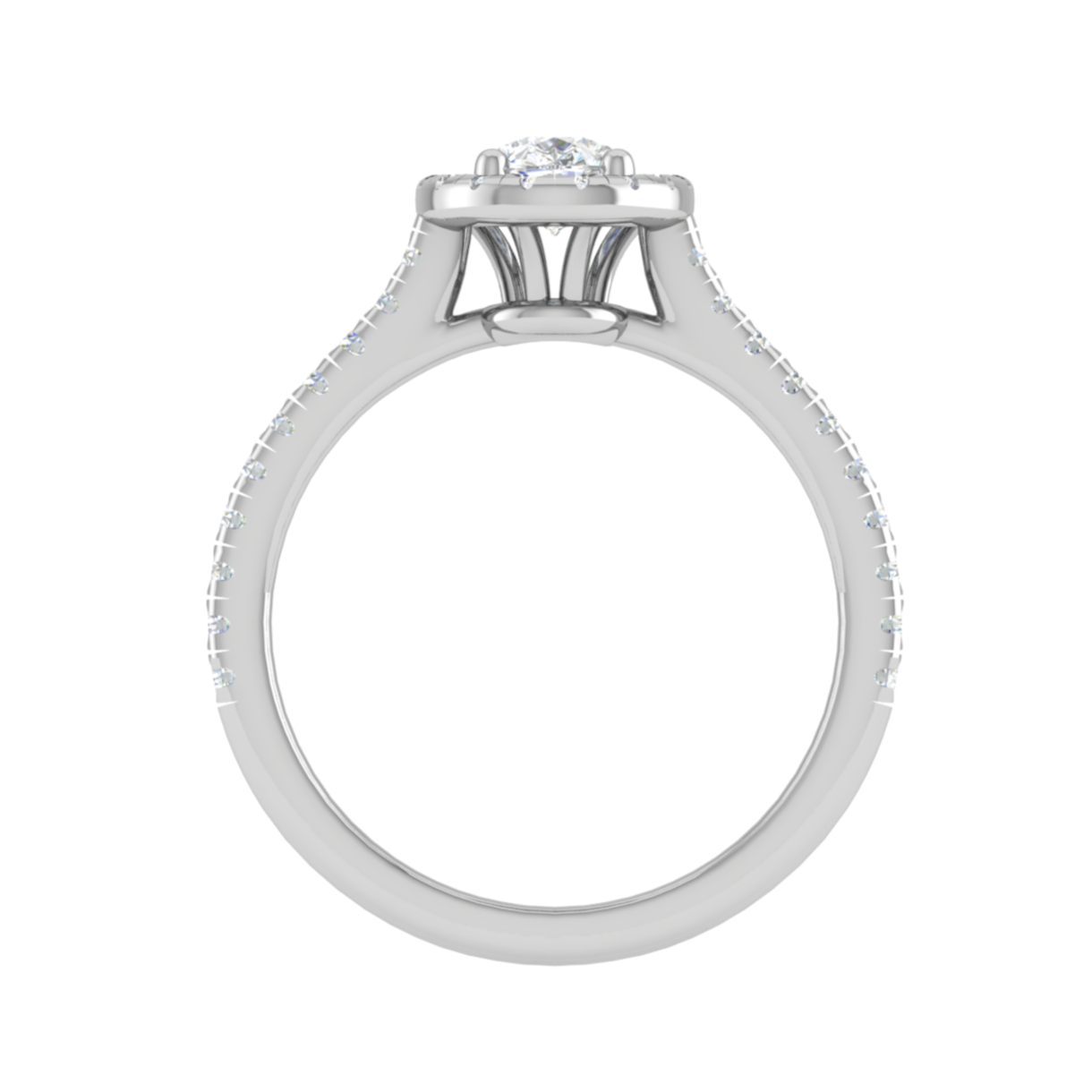 50-Pointer Solitaire Pear Diamond Accents Platinum Ring JL PT RH PS 137-A   Jewelove.US
