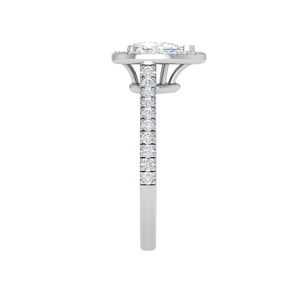 30-Pointer Solitaire Pear Diamond Accents Platinum Ring JL PT RH PS 137   Jewelove.US
