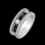Load image into Gallery viewer, Men of Platinum | Moving Anxiety Relief Platinum Diamond Ring with Black Enamel for Men JL PT 1490

