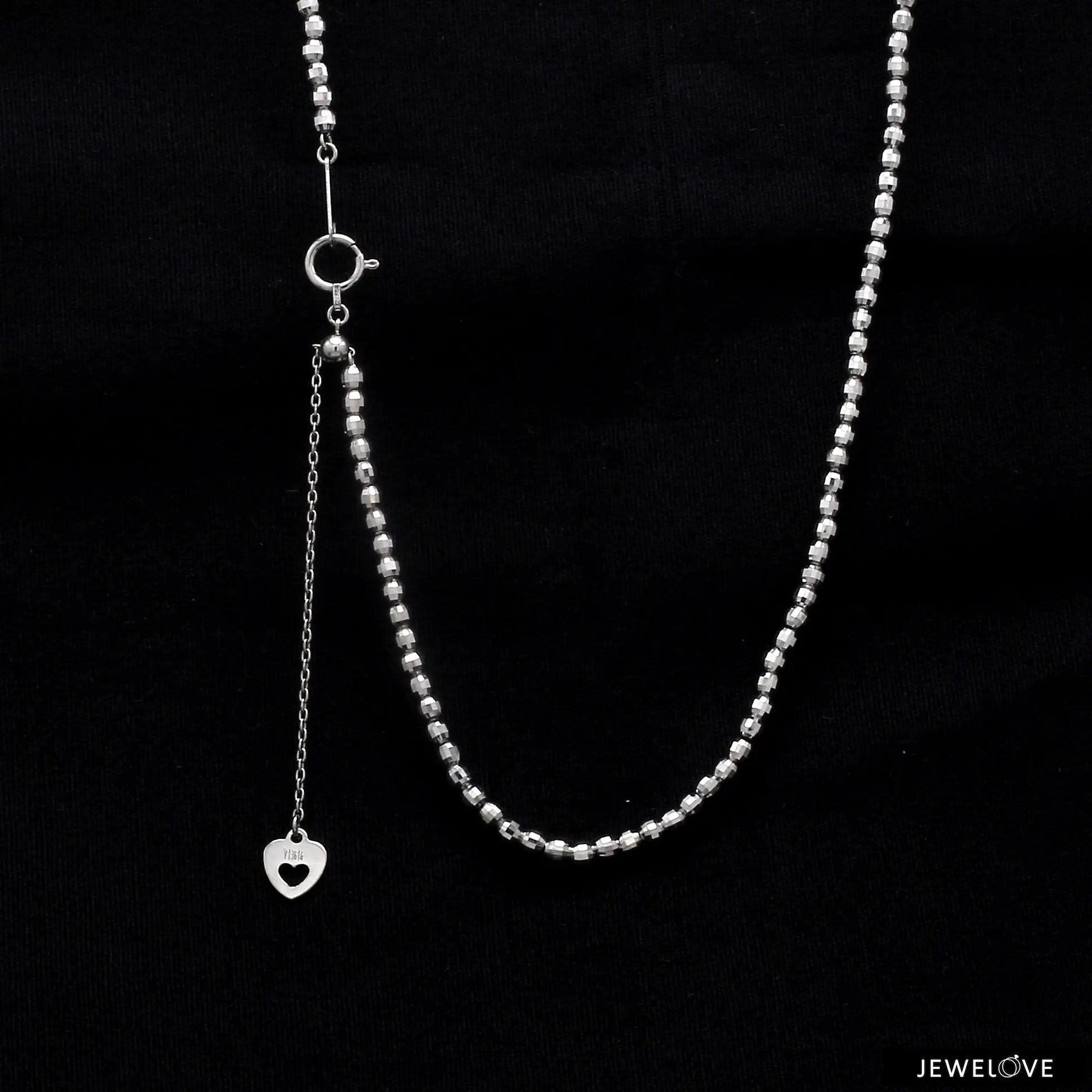 Japanese Platinum Chain with Diamond Cut Balls JL PT 743   Jewelove.US