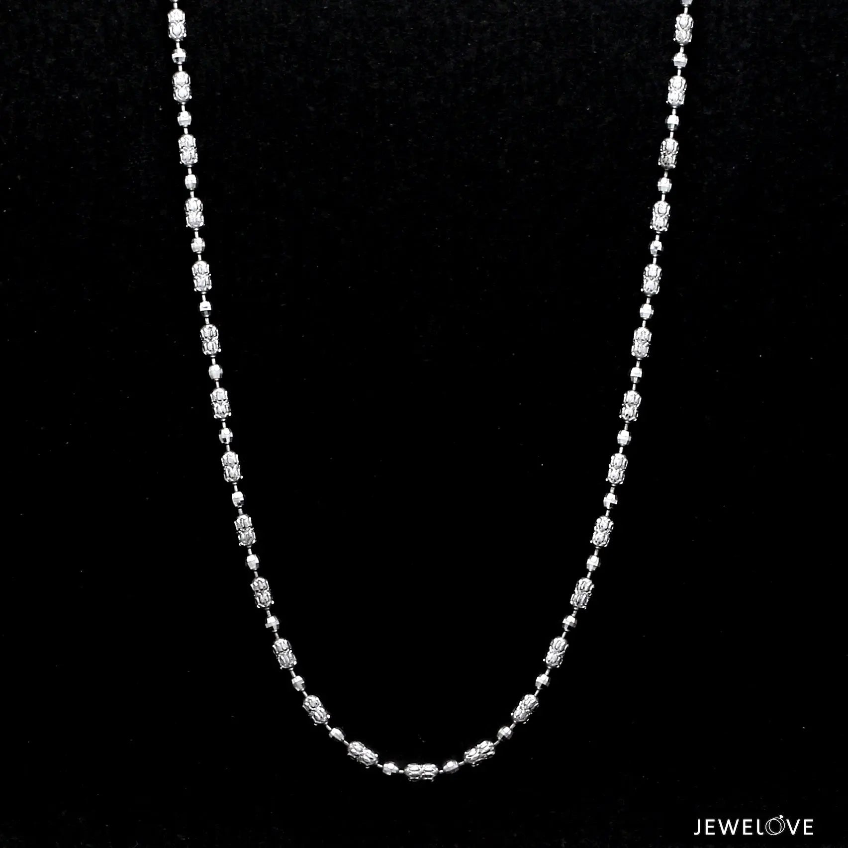 Japanese Platinum Chain with Unique Pattern of Diamond Cut Balls JL PT 740   Jewelove.US