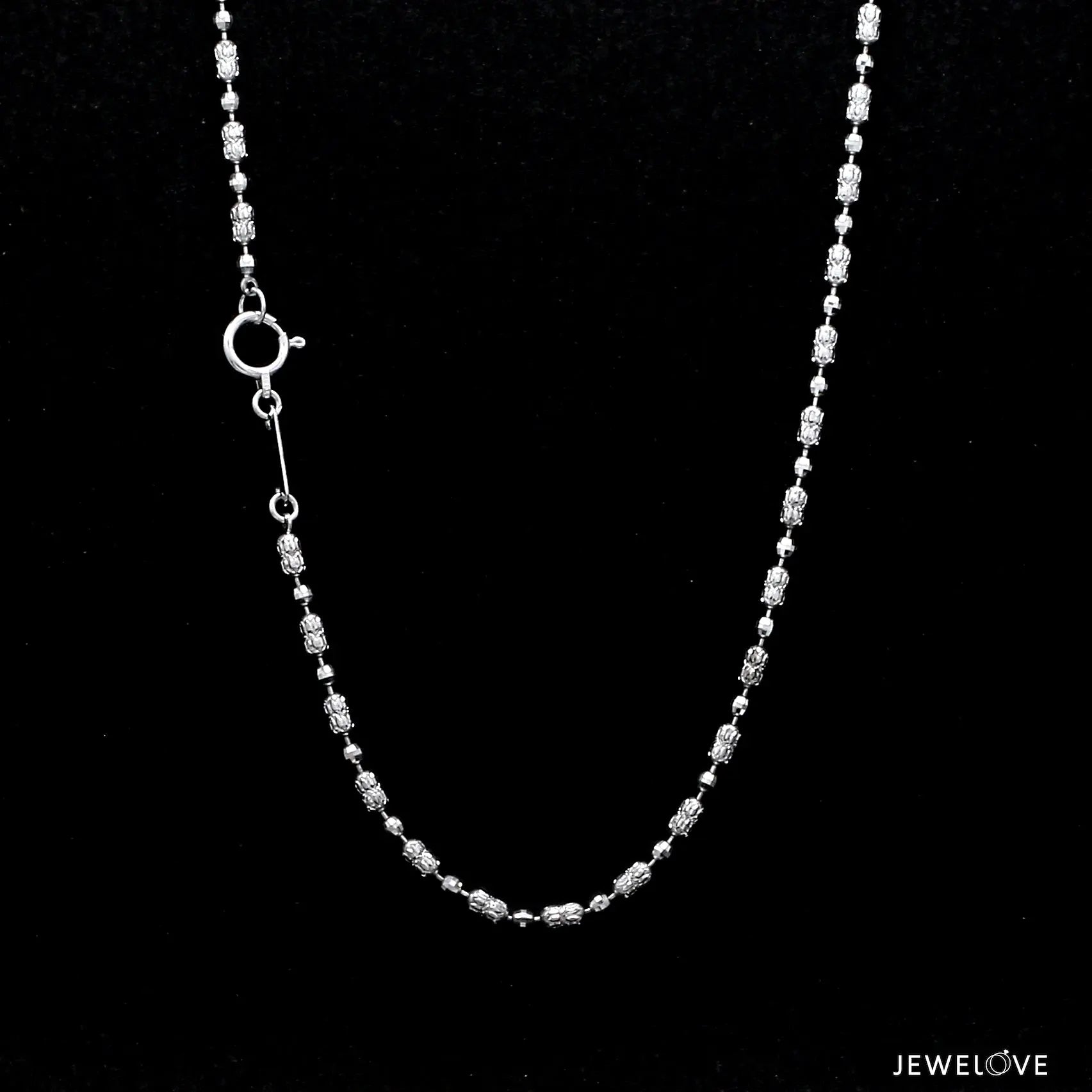 Japanese Platinum Chain with Unique Pattern of Diamond Cut Balls JL PT 740   Jewelove.US