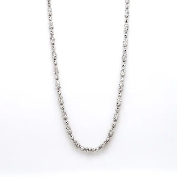 Japanese Platinum Chain with Unique Pattern of Diamond Cut Balls JL PT 740   Jewelove.US