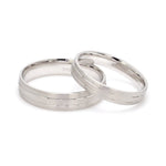 Load image into Gallery viewer, Japanese Platinum Love Bands with 2 Sleek Grooves JL PT 535   Jewelove.US
