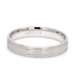 Load image into Gallery viewer, Japanese Platinum Love Bands with 2 Sleek Grooves JL PT 535   Jewelove.US
