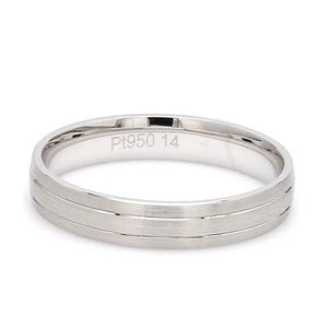 Japanese Platinum Love Bands with 2 Sleek Grooves JL PT 535   Jewelove.US