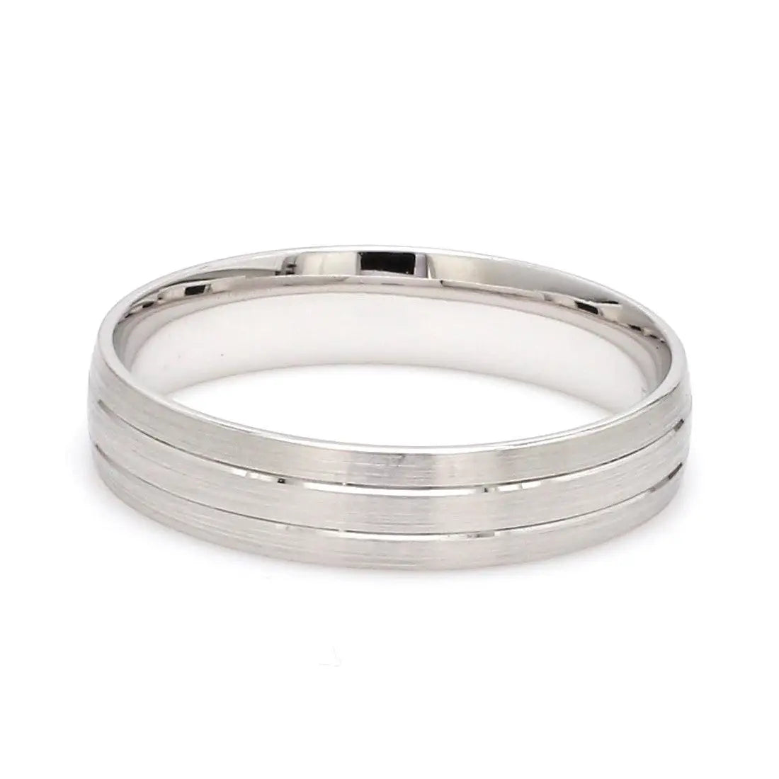 Japanese Platinum Love Bands with 2 Sleek Grooves JL PT 535   Jewelove.US