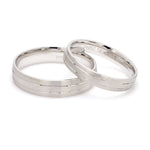 Load image into Gallery viewer, Japanese Platinum Love Bands with 2 Sleek Grooves JL PT 535  Both Jewelove.US
