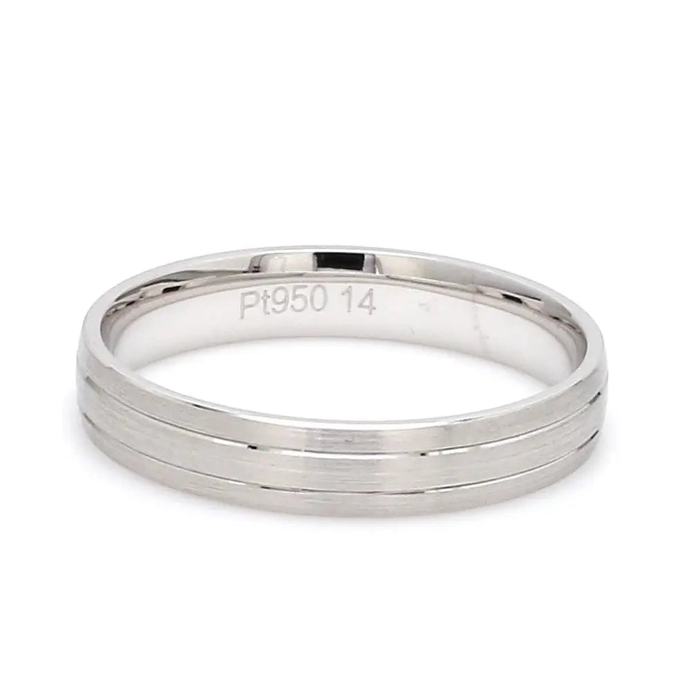 Japanese Platinum Love Bands with 2 Sleek Grooves JL PT 535  Women-s-Ring-only Jewelove.US