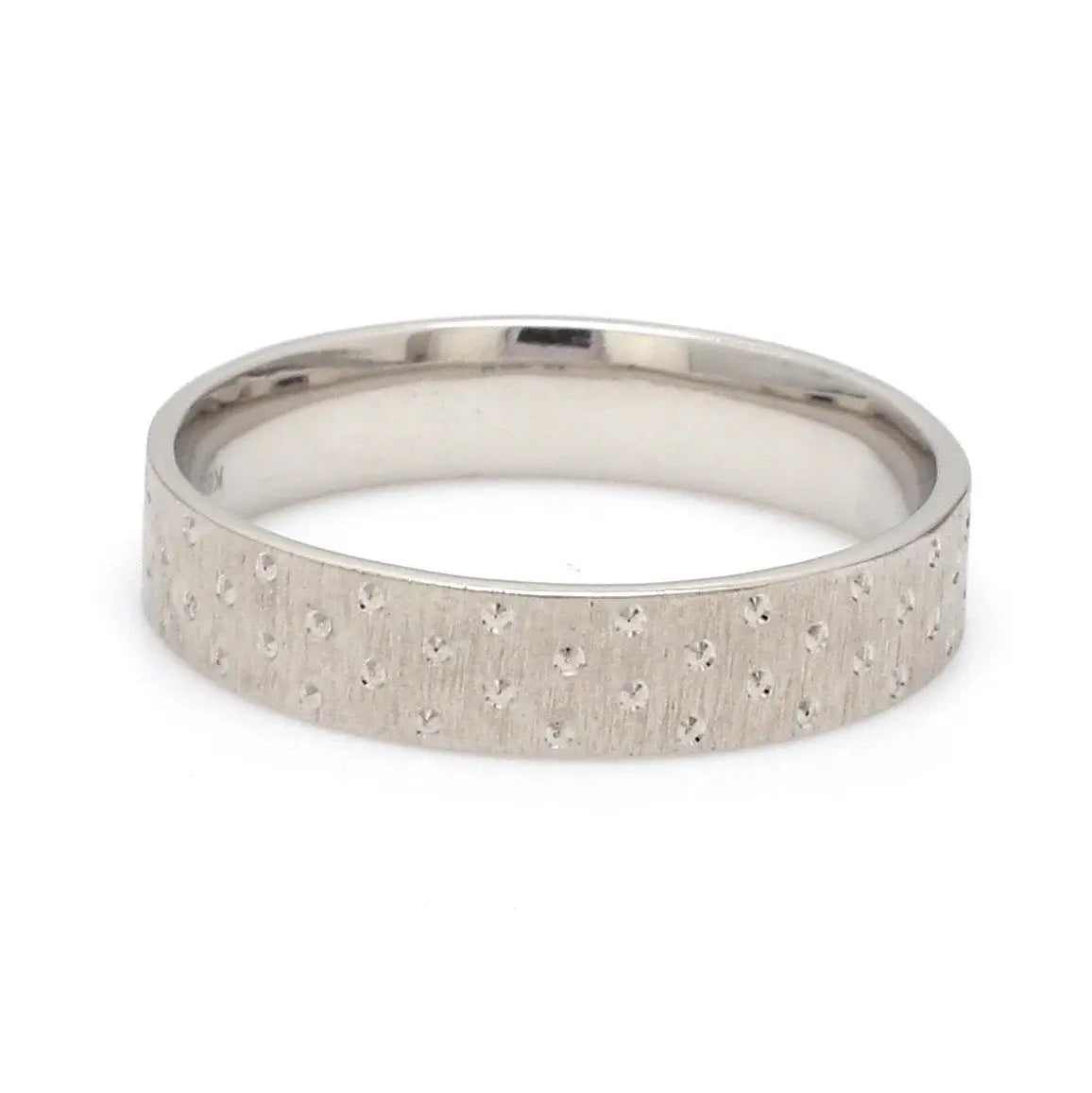 Japanese Platinum Love Bands with Dotted Texture JL PT 923   Jewelove.US