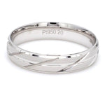 Load image into Gallery viewer, Japanese Platinum Love Bands with Slanting Grooves JL PT 608   Jewelove.US
