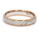 Load image into Gallery viewer, Japanese Platinum &amp; Rose Gold Couple Rings with Slanting Cuts JL PT 603   Jewelove.US

