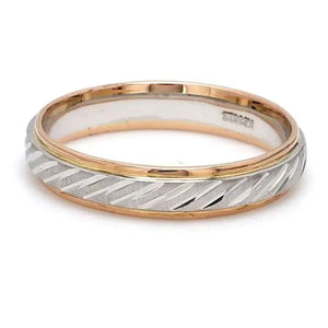 Japanese Platinum & Rose Gold Couple Rings with Slanting Cuts JL PT 603   Jewelove.US
