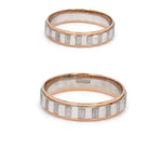 Load image into Gallery viewer, Japanese Platinum &amp; Rose Gold Couple Rings with Square Blocks JL PT 602   Jewelove.US

