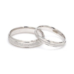 Load image into Gallery viewer, Japanese Rough Texture Platinum Love Bands JL PT 609  Both Jewelove.US
