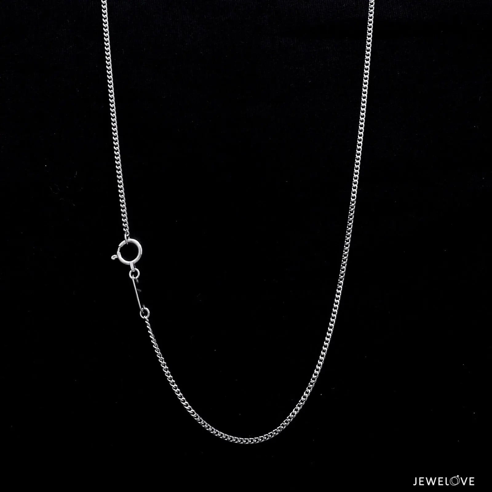 Japanese Simple Platinum Curb Chain 1.3mm SJ PTO 703   Jewelove