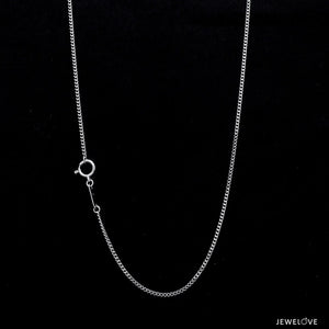 Japanese Simple Platinum Curb Chain 1.3mm SJ PTO 703   Jewelove