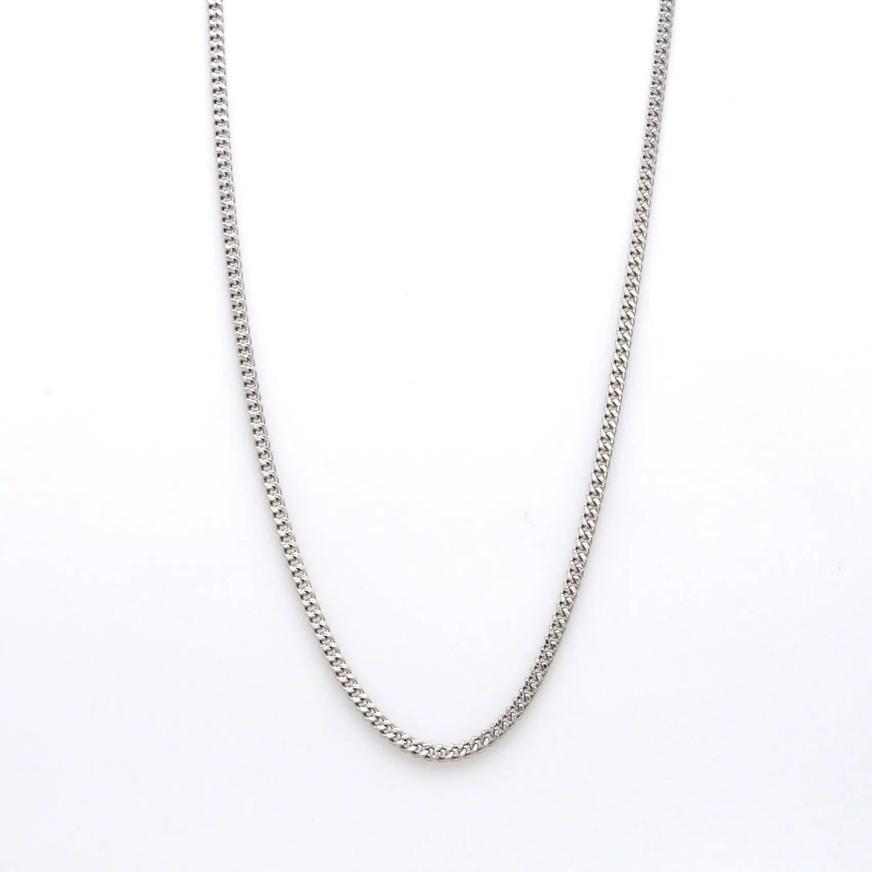 Japanese Simple Platinum Curb Chain 1.3mm SJ PTO 703   Jewelove