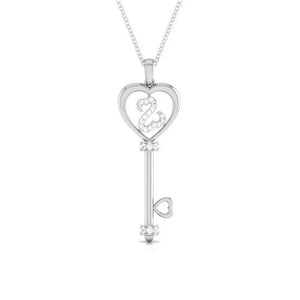 Key to Your Heart Platinum Pendant with Diamonds JL PT P 8198   Jewelove.US
